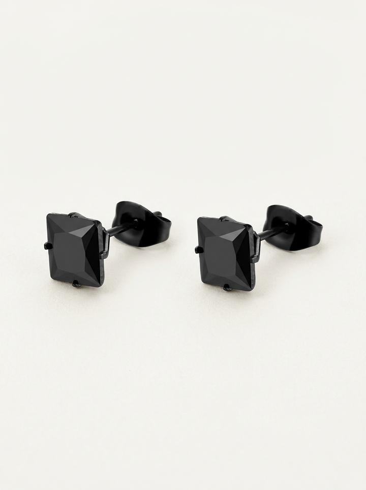 Quadratische & Runde Ohrstecker mit Zirkonia – Edelstahl – Minimalistischer Schmuck -
