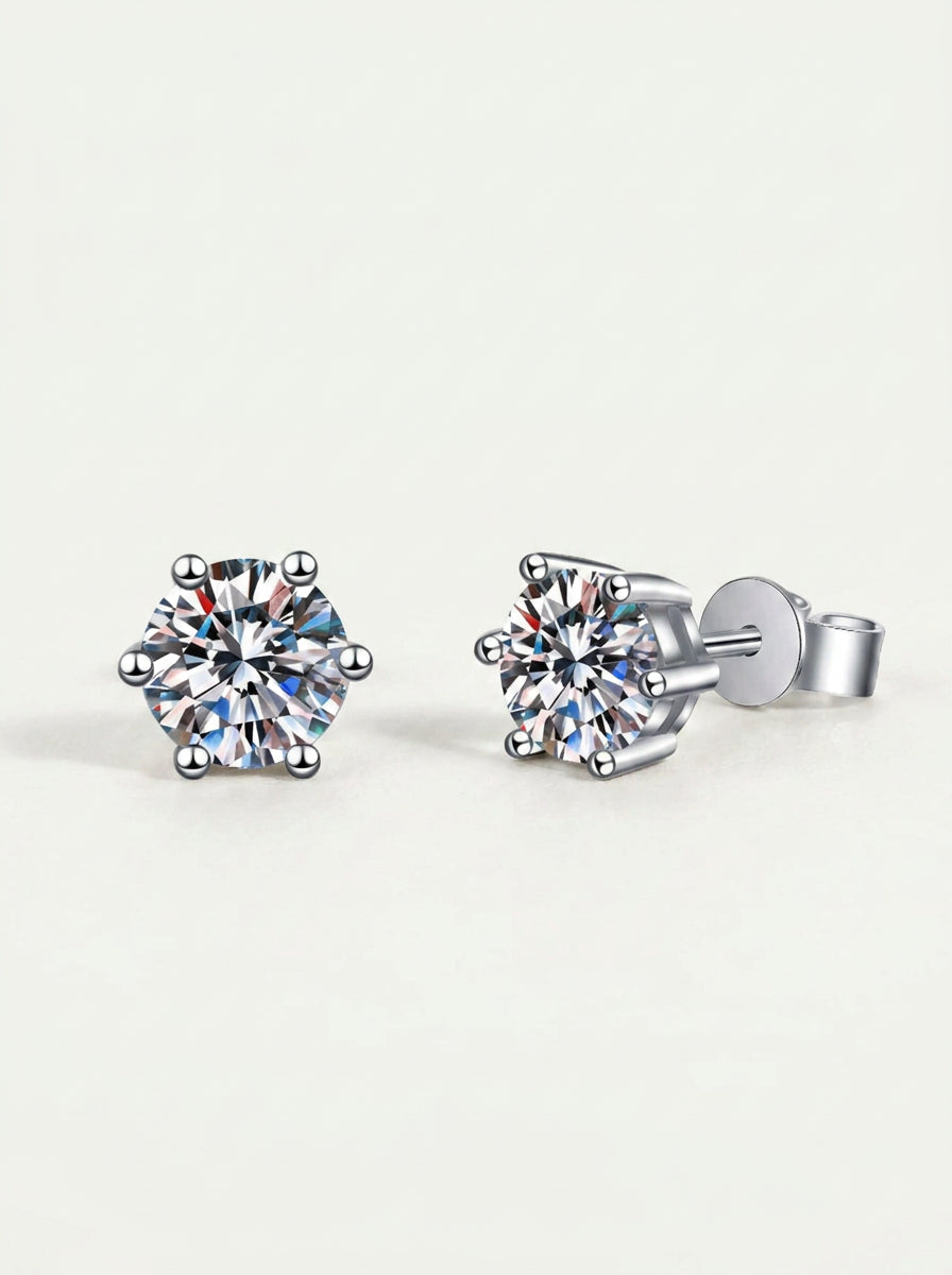 Geometrische Zirkonia-Ohrstecker – aus 925er Sterlingsilber – Minimalistische Ohrringe