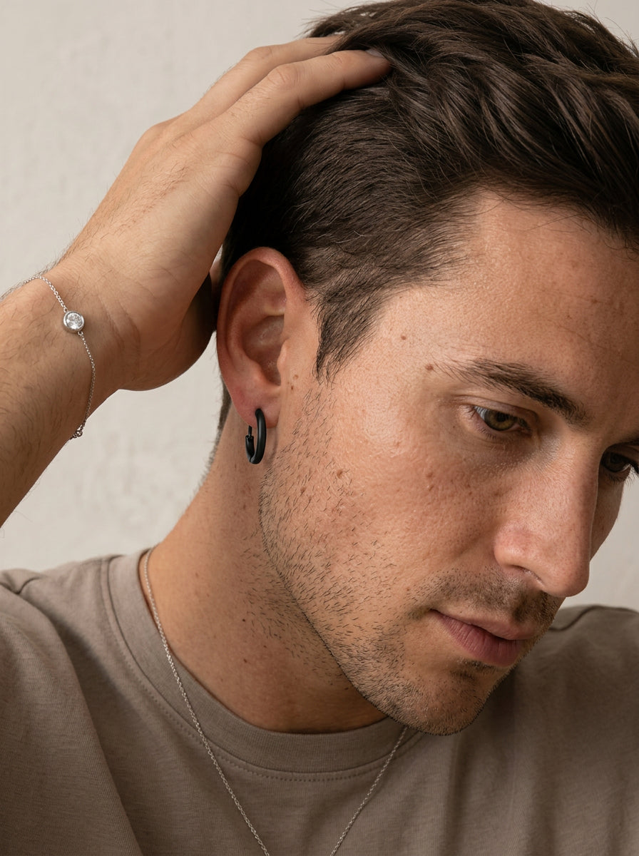 Creolen Ohrstecker für Damen & Herren – Edelstahl Hoop Earrings 10 mm – Minimalistischer Look