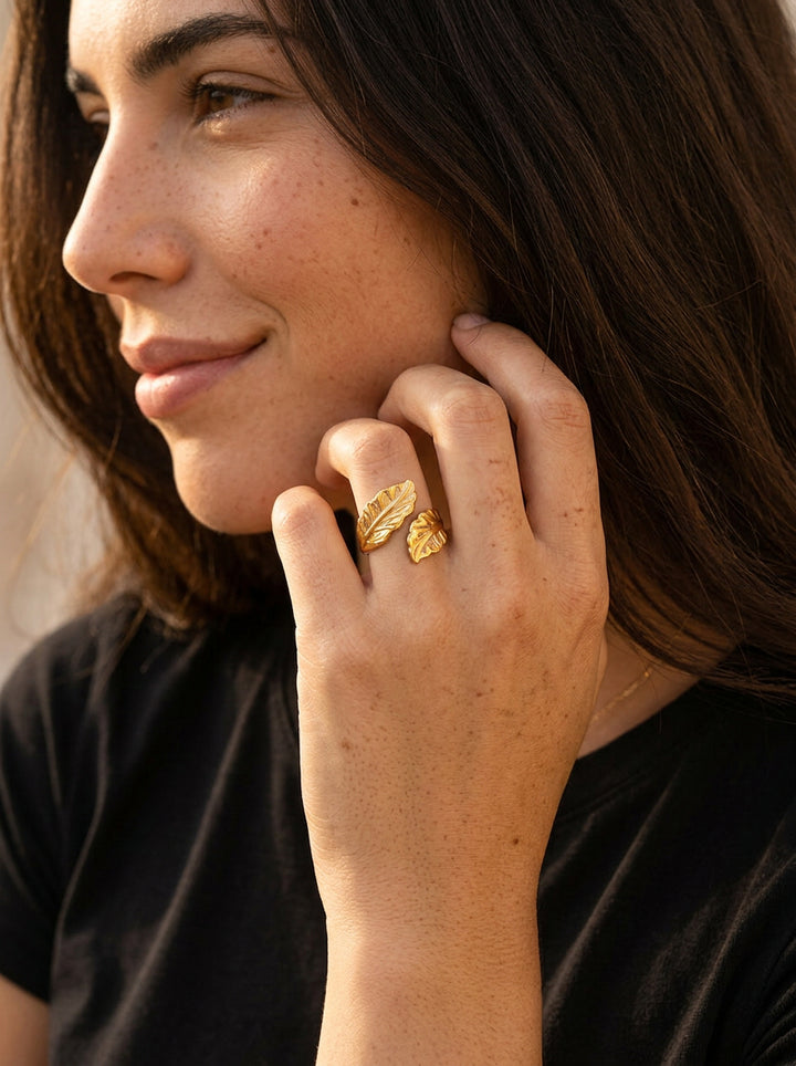 Minimalistischer Gold-Open-Ring – Geometrischer Edelstahl Damenring
