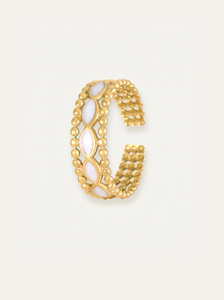 Minimalistischer Ring – Vergoldeter Edelstahl mit stilvollem Emaille-Finish