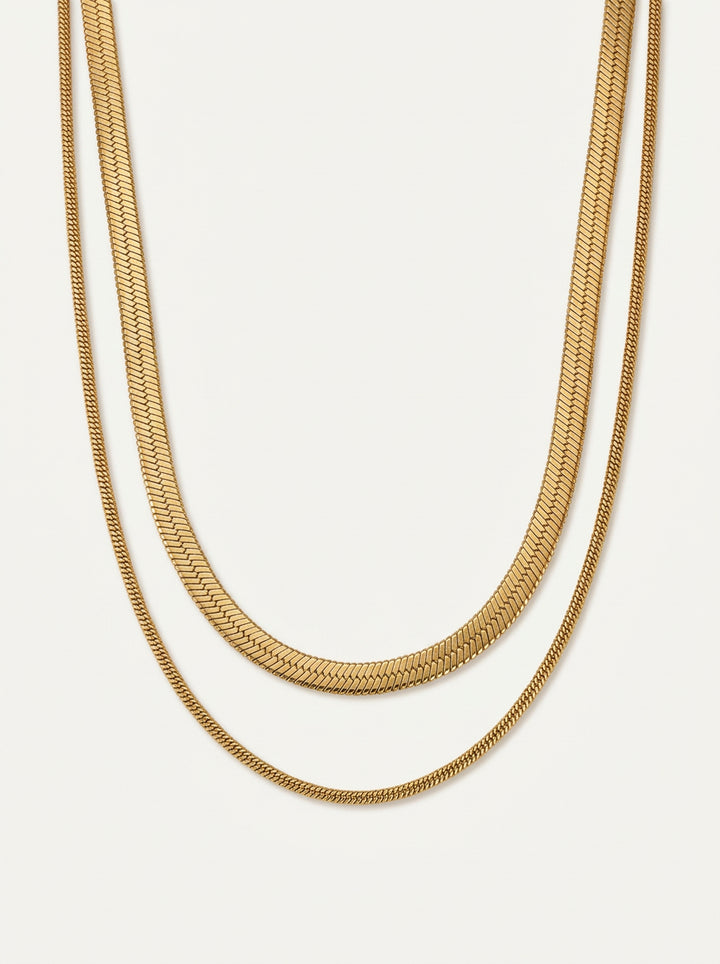 Doppellagige Halskette Gold – Damen Layering Halskette