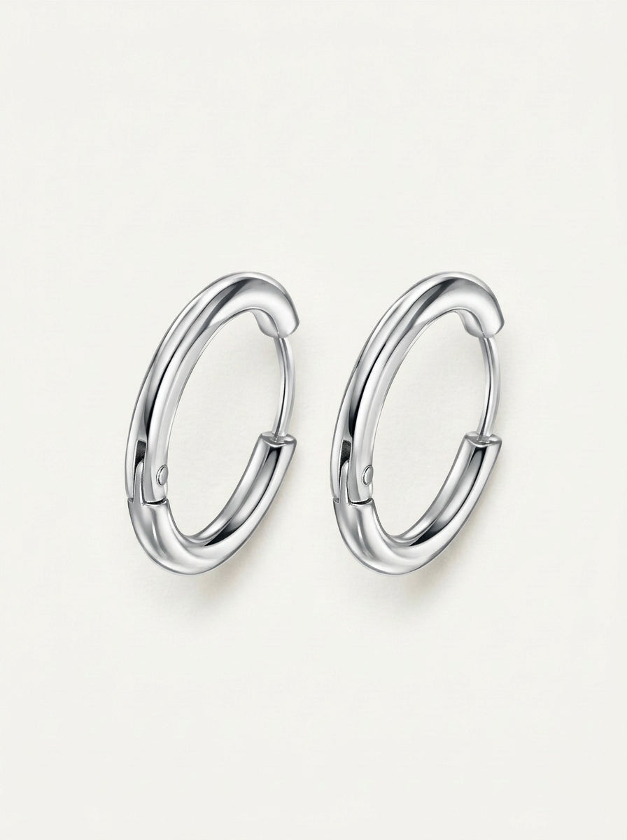 Creolen Ohrstecker für Damen & Herren – Edelstahl Hoop Earrings 10 mm – Minimalistischer Look
