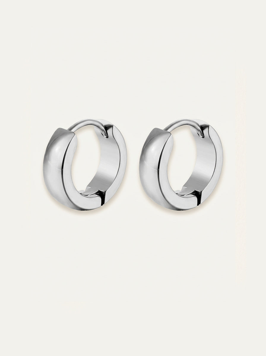 Creolen Ohrstecker für Damen & Herren – Edelstahl Hoop Earrings 4 x 9 mm – Zeitloser Look
