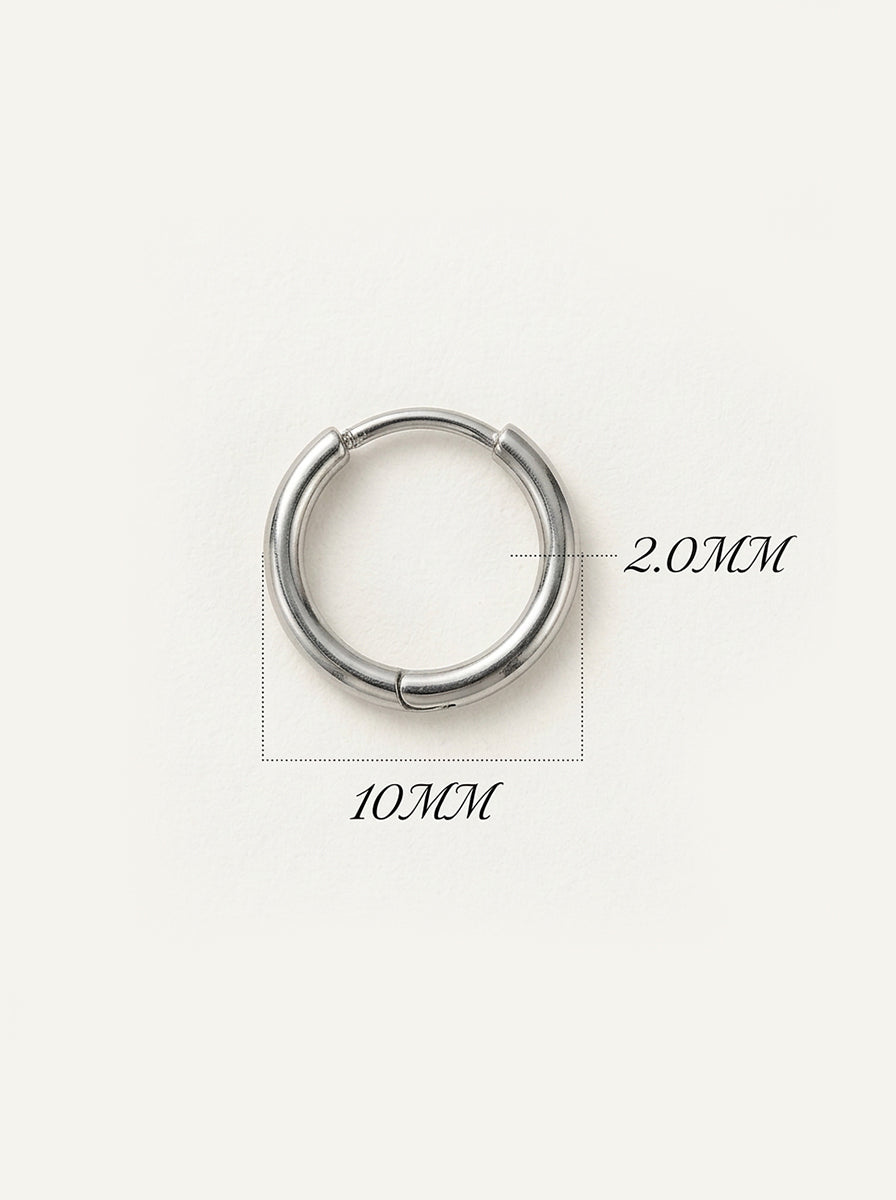 Minimalistische Edelstahl Creolen – Huggie Ohrringe 2,0×10 mm Damen