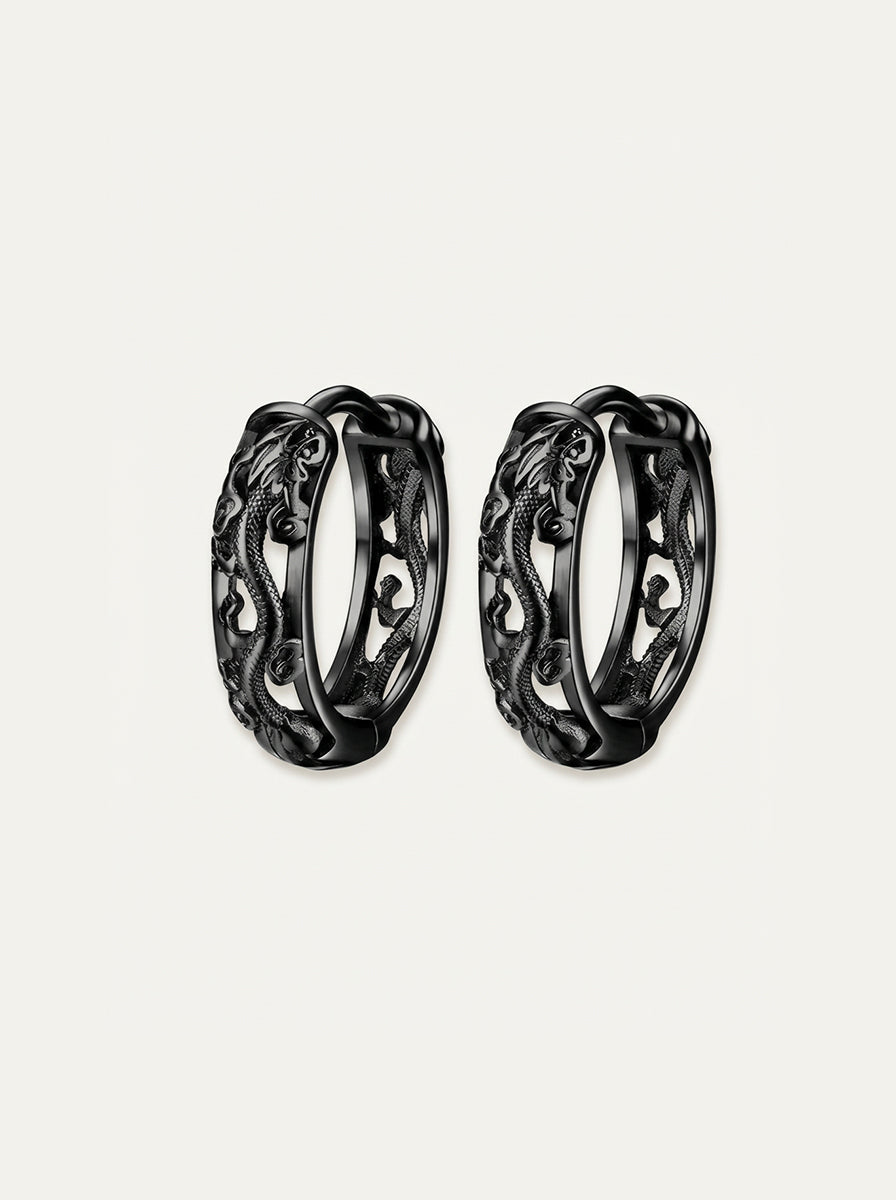 Geometrischer Ear Cuff Titanstahl – Minimalistischer Ohrschmuck Schwarz