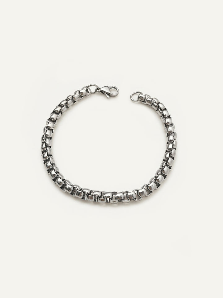Edelstahl Armband 6,0 – Quadratische Perlenkette, 6 mm Breite