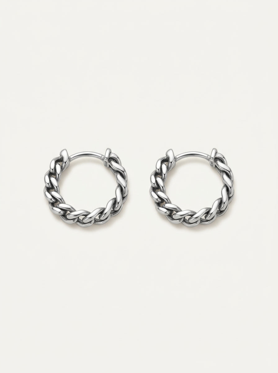 Minimalistischer Ear Cuff – Titanstahl Ohrmanschette Silber