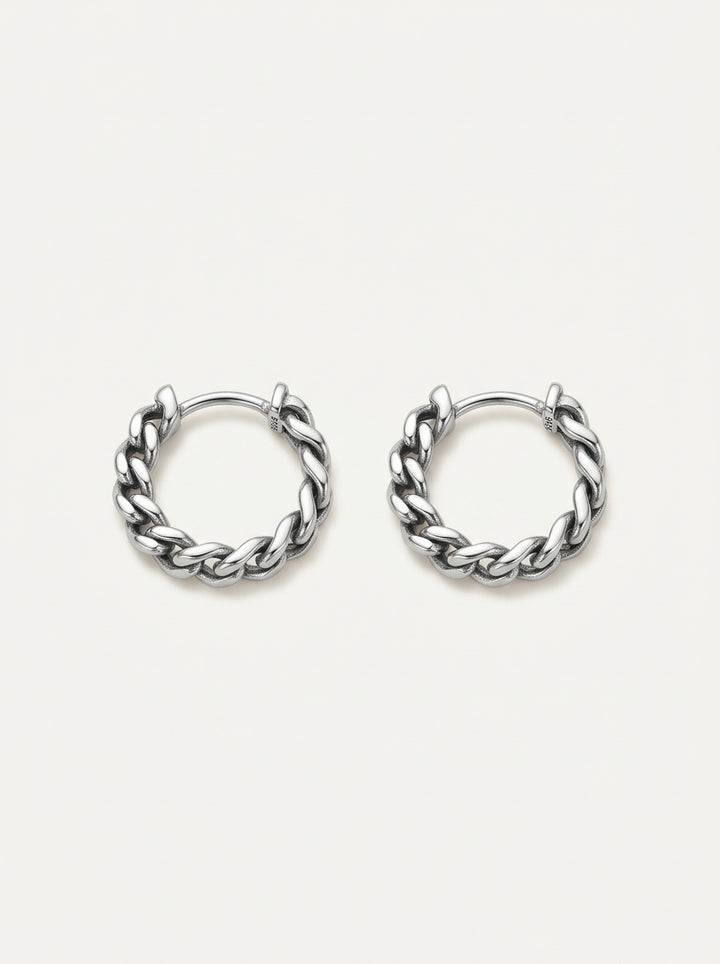 Minimalistischer Ear Cuff – Titanstahl Ohrmanschette Silber