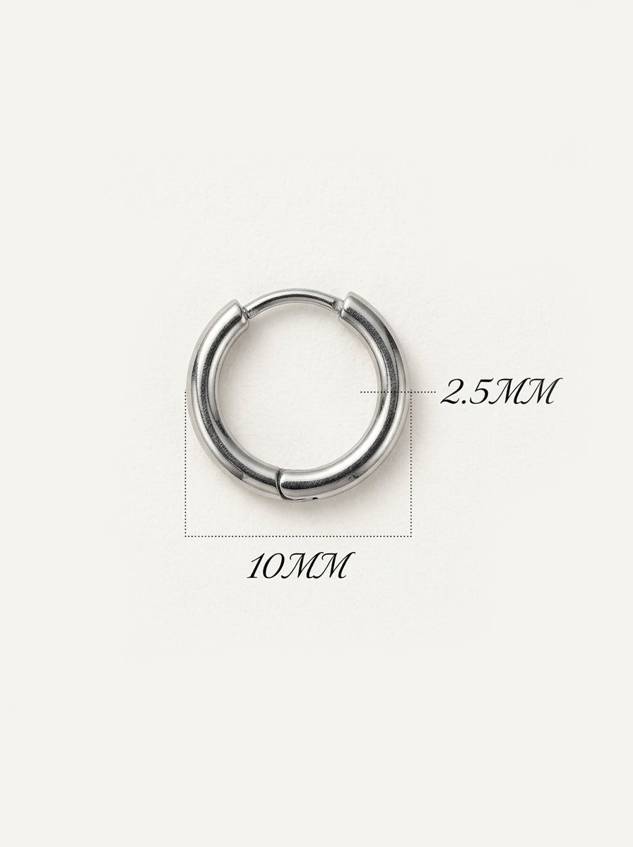 Minimalistische Edelstahl Creolen – Huggie Ohrringe 2,0×10 mm Damen