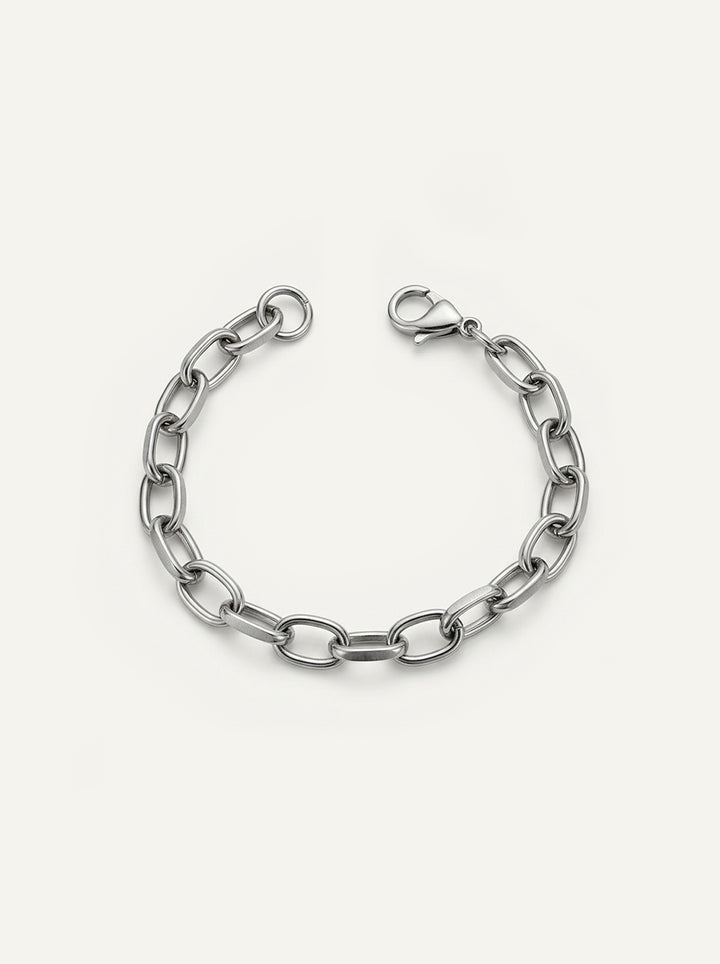Edelstahl Armband 1,2 – O-förmige Flachkette, ca. 8,5 mm breit, Unisex
