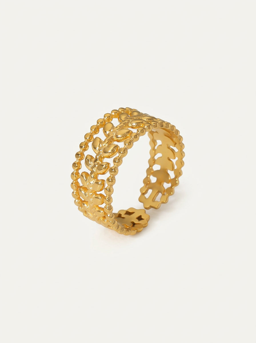 Offener geometrischer Ring – Edelstahl Damenring mit luxuriösem Gold-Look