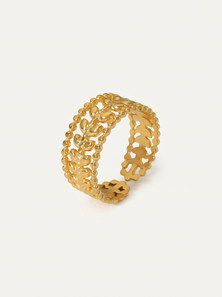 Offener geometrischer Ring – Edelstahl Damenring mit luxuriösem Gold-Look